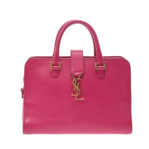 SAINT LAURENT Cabas Bag Fuchsia Pink Calfskin Handbag